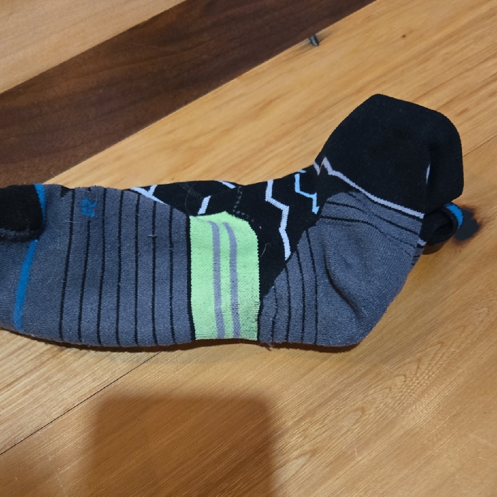 Stance Black, Gray, and Green Patterned Atheltic Socks